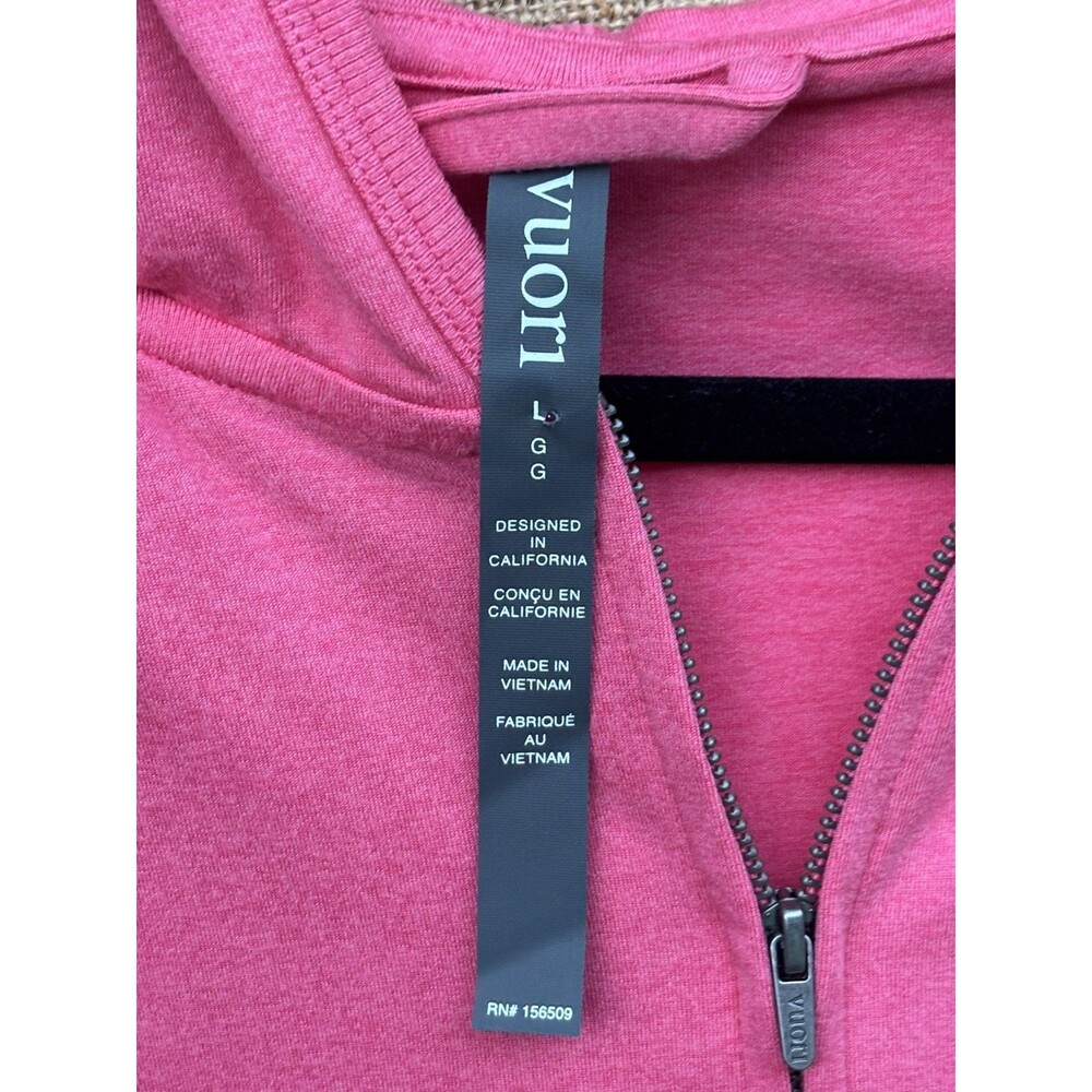 New Vuori Women's Halo Mini Full Zip Hoodie Pink Heather Sz L - Picture 10 of 13
